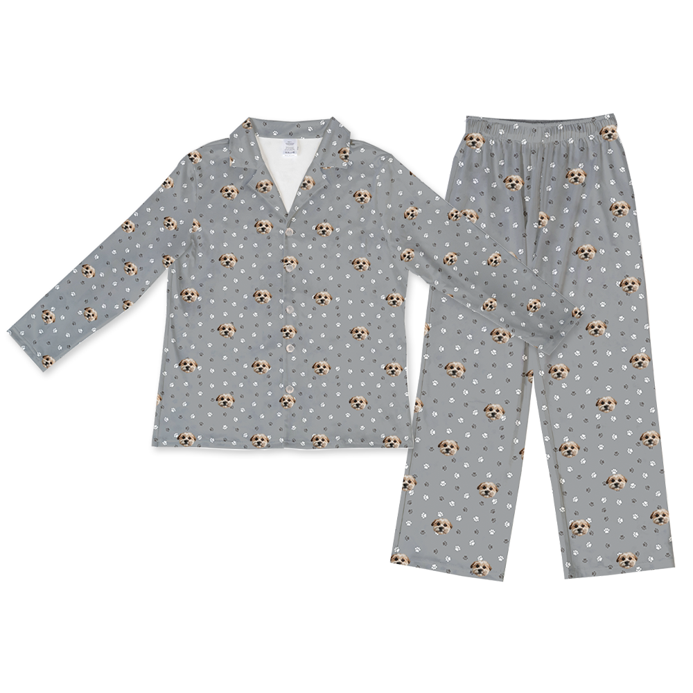 LightGrayPawsPajamaSet(Shirt&amp;Pants)