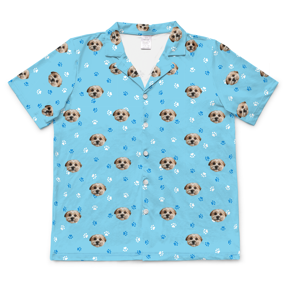 LightBluePawsShortSleevePajamaShirt